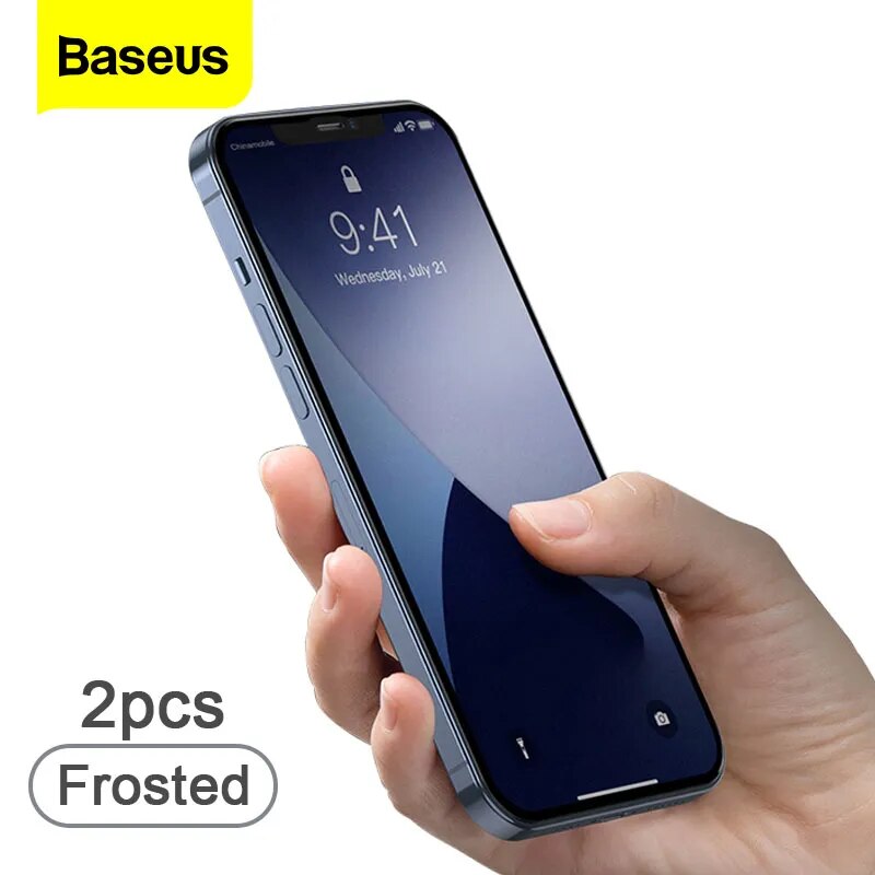 Baseus 아이폰 12 프로 맥스 풀 커버 프로스트 강화 유리, 아이폰 12 프로 미니 유리 필름, 0.25mm 화면 보호기, 2 개
